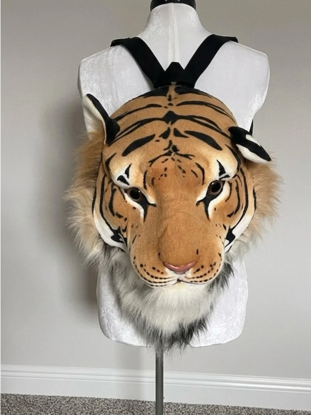 Adventure Planet Tiger Head Backpack - Tan and Black